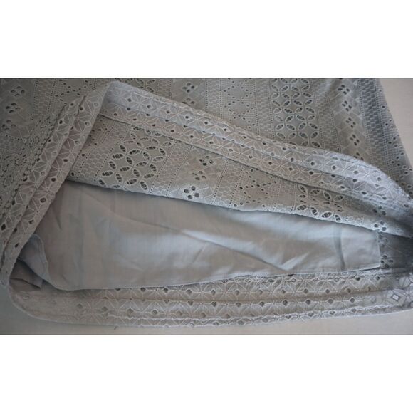 Sundance Women's Sz Medium Light Gray Lucille Lace Eyelet Shift Dress - Picture 9 of 15